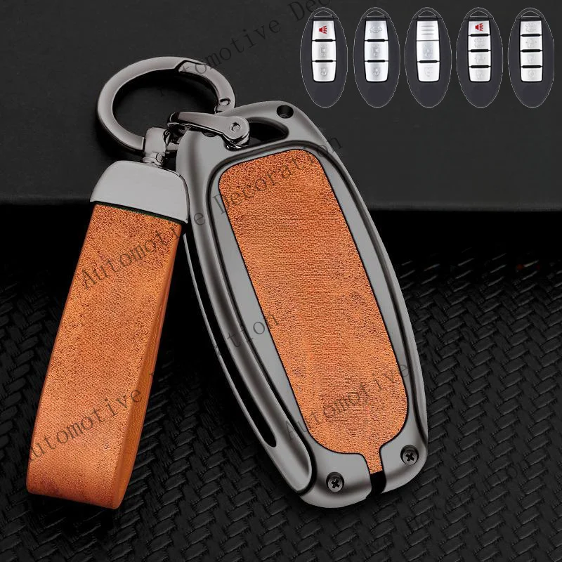 Z+ Zinc Alloy TPU Leather Car Key Fob Case Cover For Infiniti Q50 For Nissan Altima view 4