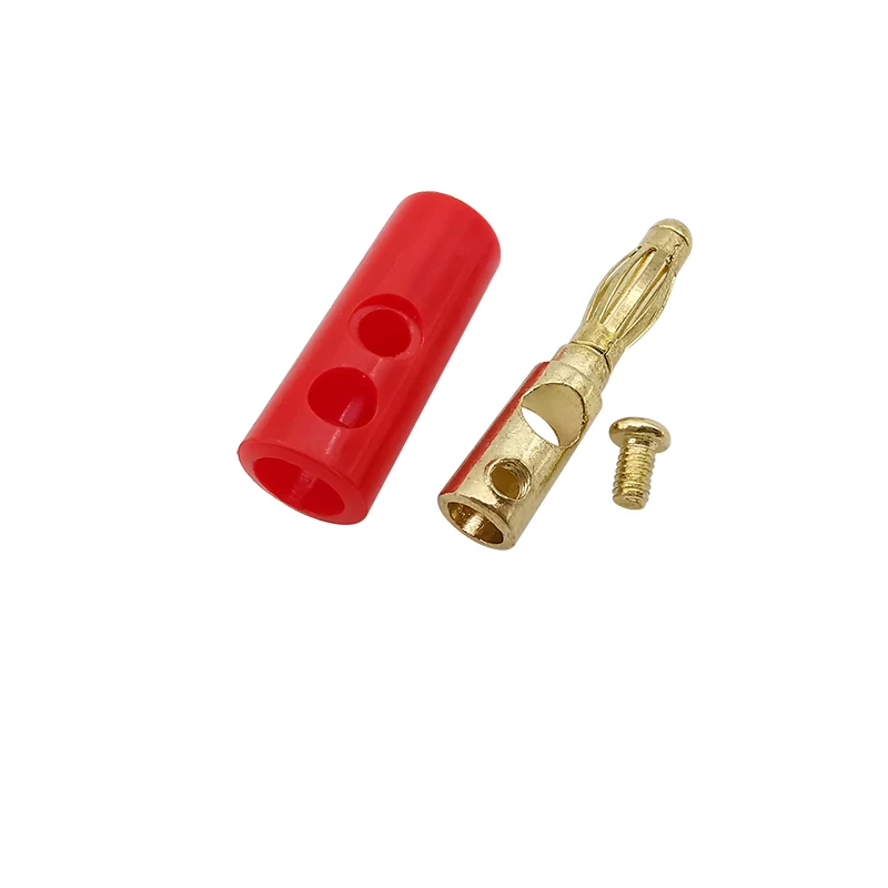 10Pcs 4mm Banana Plug Male Connector Solderless Screw Type Gold Plated Bananas Plugs Adapter For DIY Test Leads Wire
