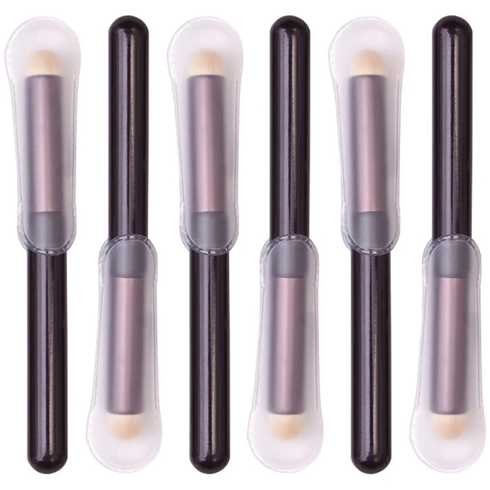 

6 Pcs Lipstick Brush Powder Puff Mini Small Eyeshadow Foundation Makeup Sponge and Wood Women's
