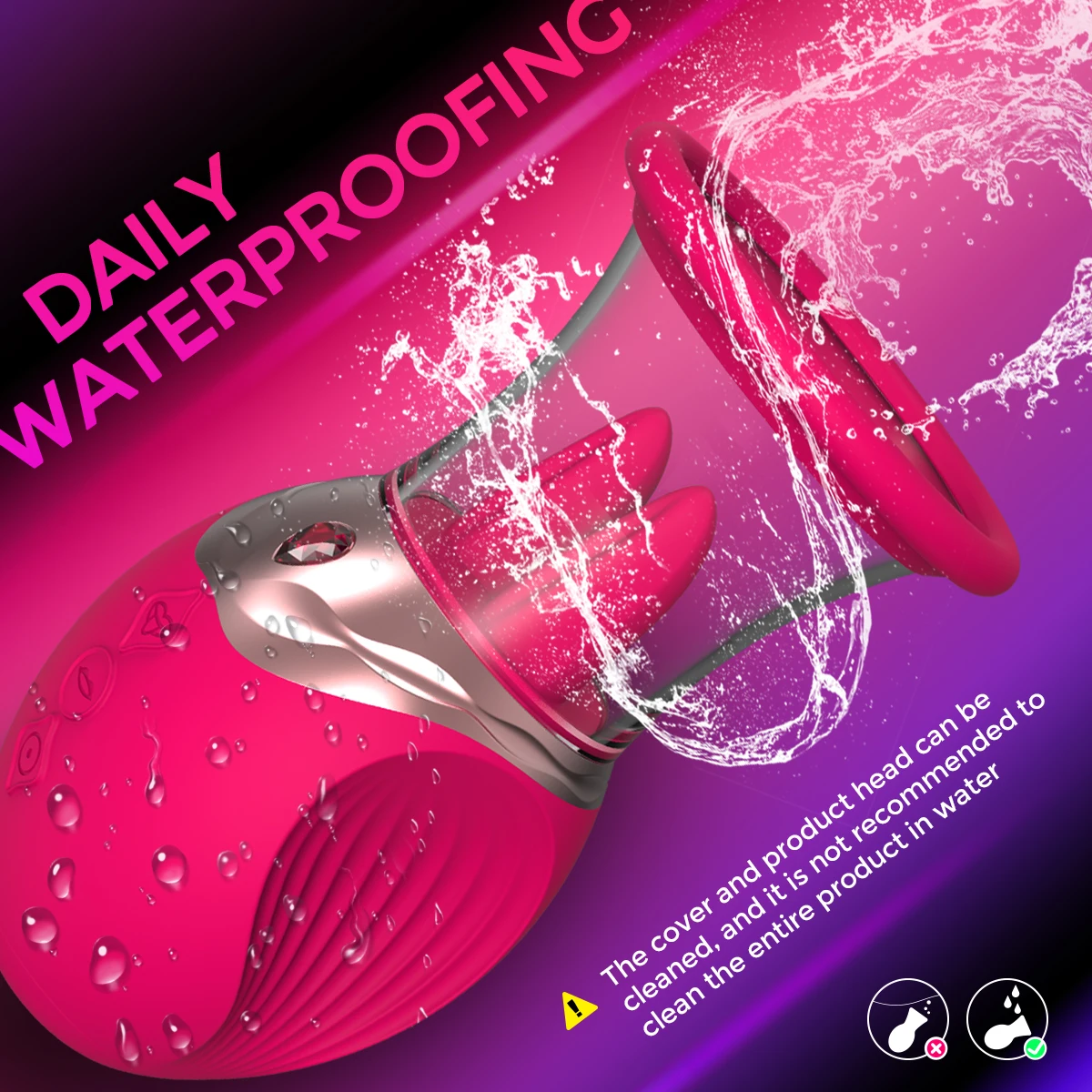 HESEKS Rose Vibrators Clit Sucker with Tongue Licking Sucking Vacuum Toy Massager with 2 Suction Cup Sex Toys for Women