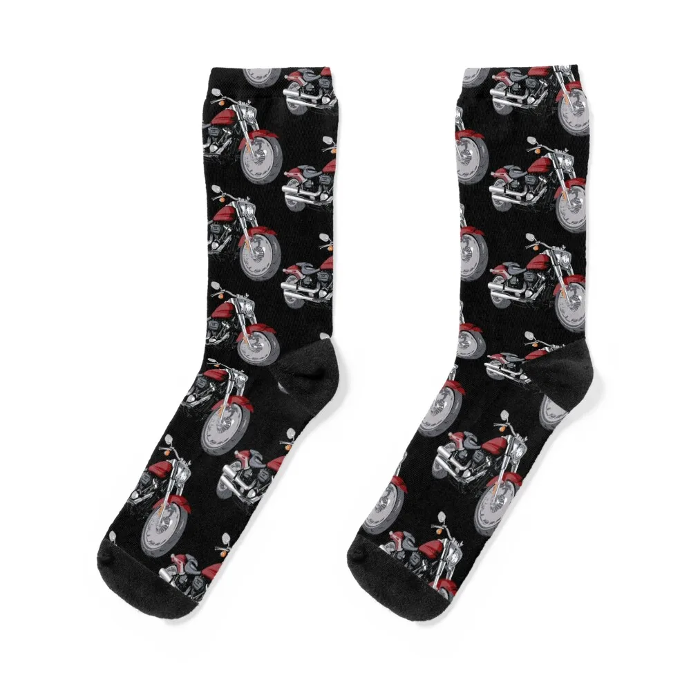 

HD Fat Boy Motorcycle 2020, Red Socks man floor Stockings compression designer brand Socks Men's Women's