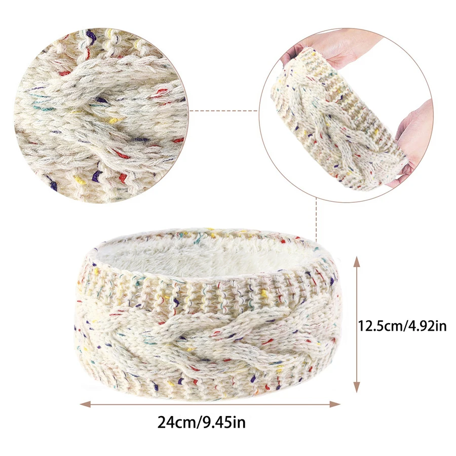 TRALOW warme winterhoofdbanden - dikke gebreide oorband haaraccessoires koud weer uitrusting, stijlvolle hoofddeksels, zachte textuur voor sport