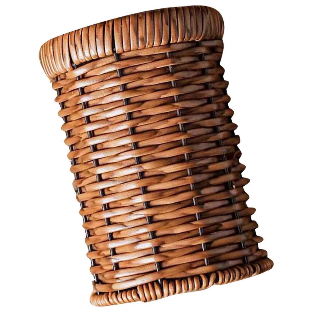 Rattan Pencil Holder Wicker Flatware Organizer Hand Woven Seagrass Cutlery Holder Kitchen Utensil Container Small Trash Can