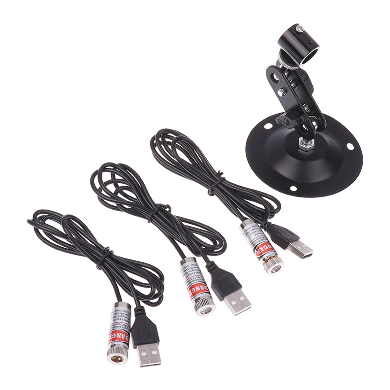 12mm 5mw Adjustable Focus Red Diode Industrial Laser Module Positioning Copper Head with USB Line 650nm Dot Line Cross