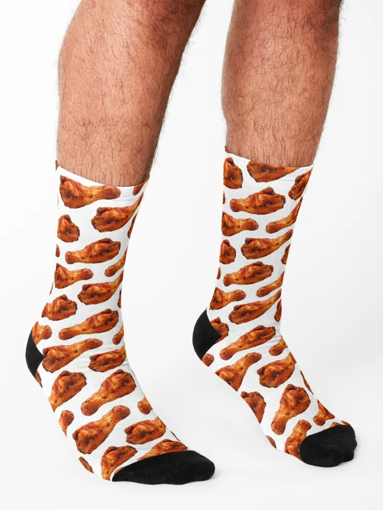 Buffalo Chicken Wing Pattern Socks japanese fashion Soccer custom sports Socks Girl Men's