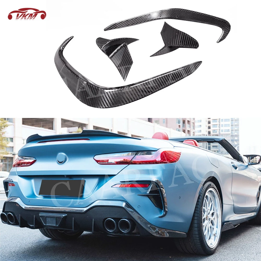 

Rear Moulding Trim Decoration Car Bumper Canard Splitter For BMW 8 Series G14 G15 G16 M Sport 2018-2021 Carbon Fiber Car Styling