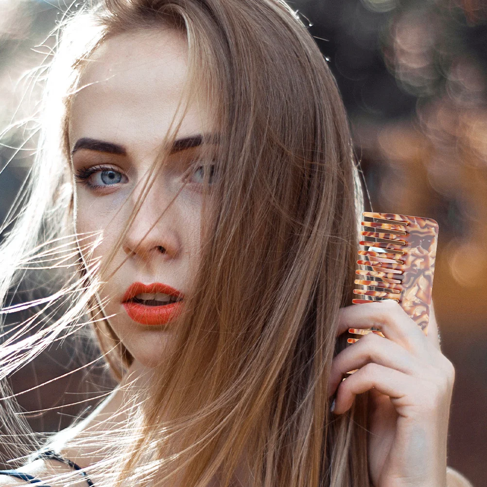 

2Pcs Anti-Static Hair Combs Acetate Detangler Comb for Women Curly Hair Shower Use Styling Comb Portable for Home