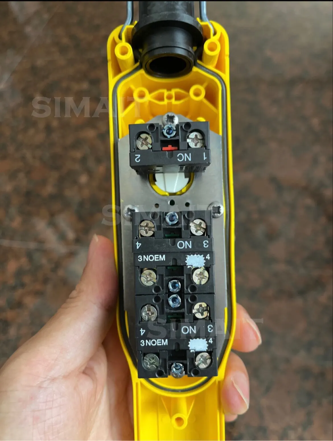 XACA2013 XAC-A Suspension Button Box 2 Buttons 1 Emergency Stop IP65 Crane Hoist Remote Control Switch