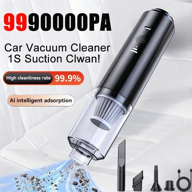 Portable Car Vacuum Cleaner Powerful Suction Cordless Electric Smart Dust Collector for Home Auto Cleaning New Lightweight Power