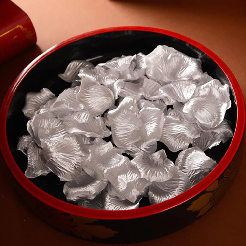 

2000 Pcs Rose Petals Artificial Silk Flower Table Decoration Party Wedding Accessories for Weddings Silver Bride
