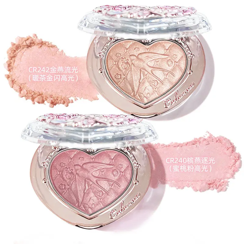 Colorrose Pearl Highlighter & Blush Palette Diamond Sparkle Fine Shimmer Blusher,Face Brightener,Dewy Glass-Skin Glow for Cheeks