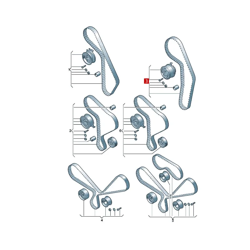 A8 A4 A6 (imported) A4 (imported) timing set 5-piece set with tensioner toothed belt repair kit 06C198119 5300480100