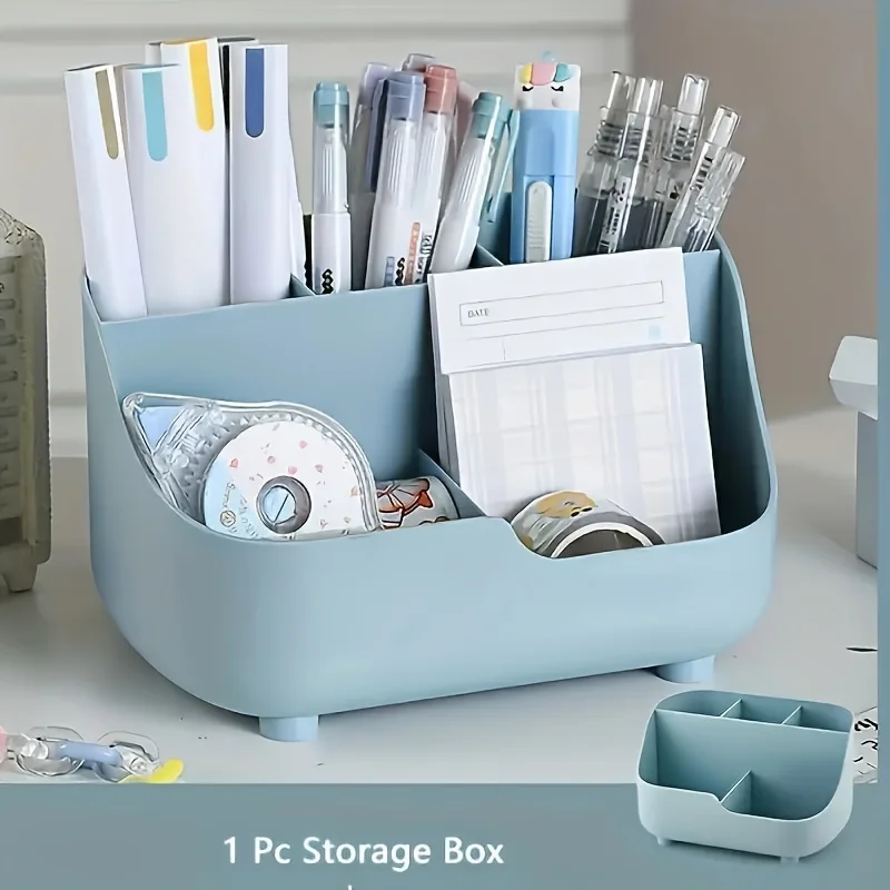 1 Stück Große Kapazität Einfache Einfarbige Fünf-Fächer Desktop-Aufbewahrungsbox Multifunktionale Material-Tischaufbewahrungsbox – Detail 3