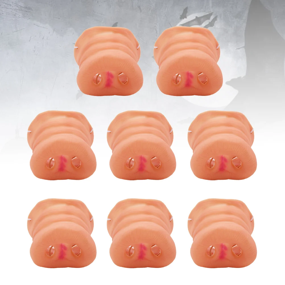 8 Pcs Pig Nose Mask Cosplay Animal Costume Masquerade Halloween Elastic Band