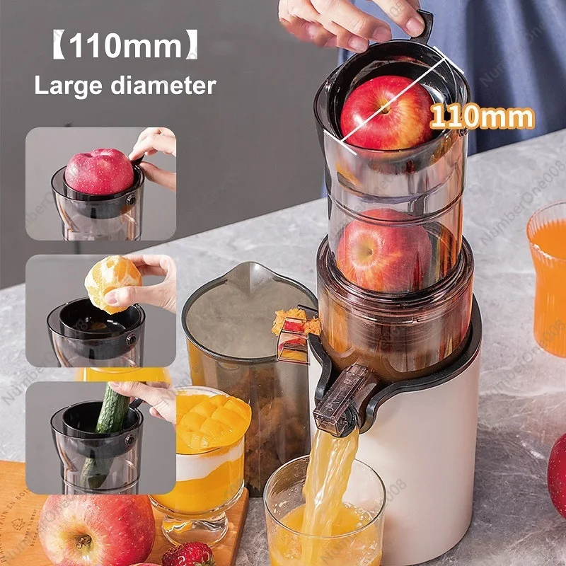 220V Electric Slow  Automatic Large Caliber Original  Orange Celery  Residue Juice Separation Fruit Juicer