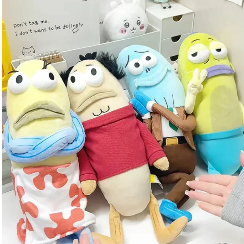

In Stock Genuine Spongebob Squarepants Bikini Bottom Series Plush Dolls Passerby Fish Figurine Funny Healing Plush Toys Gifts