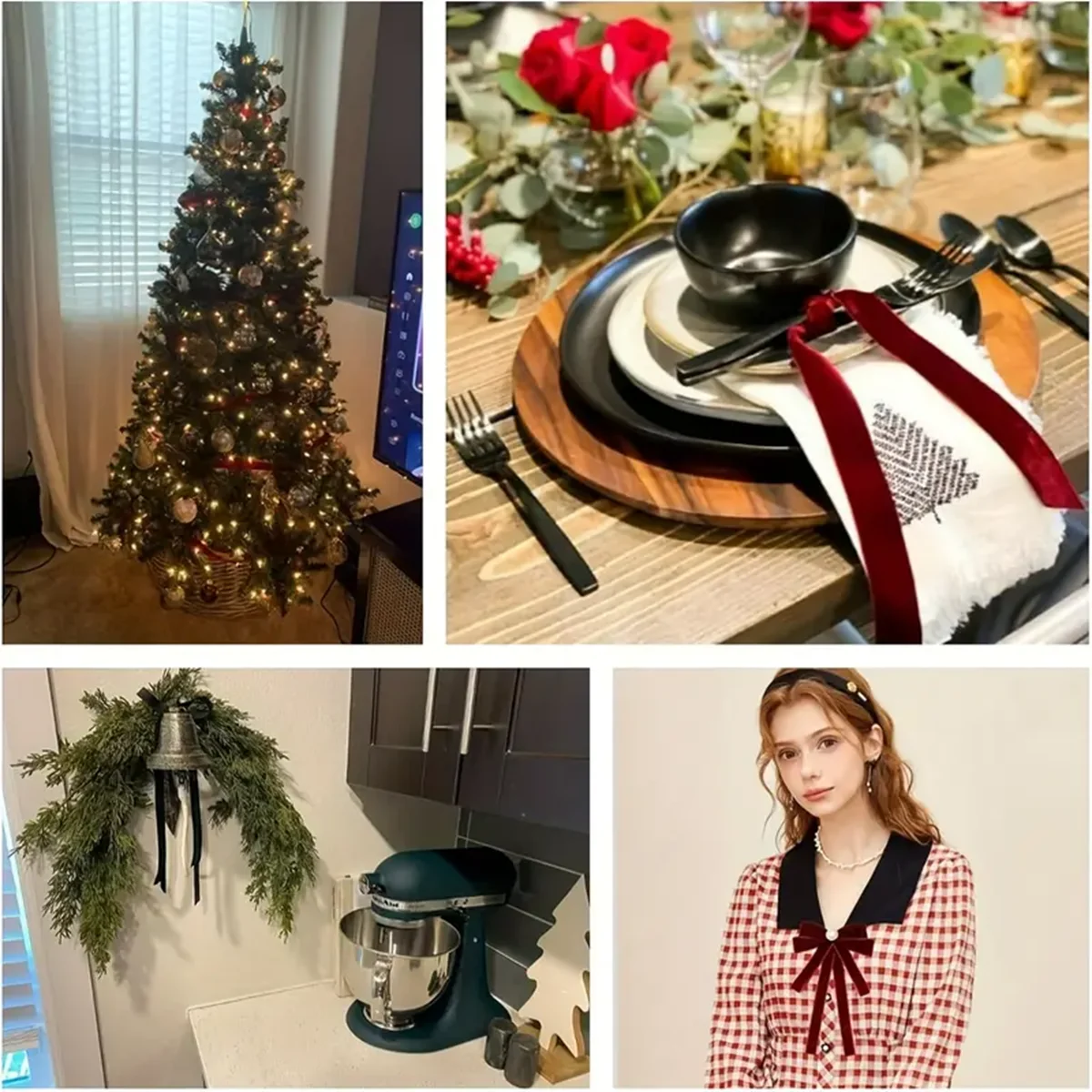 Velvet Ribbon 1cm 5Yards Wreath Handmade Craft Velvet Ribbon Gift Wrapping Valentine\'s Day Bouquet Packaging Christmas Gifts Ri