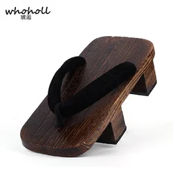 WHOHOLL Geta-Sandalias de dos dientes para hombre, chanclas de madera, zapatos de disfraces, chanclas japonesas, Cosplay de Anime