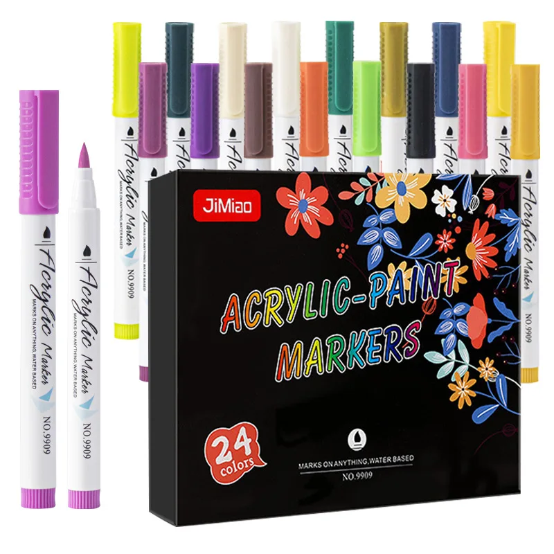 12/24/36Colors marker pen Paint Art Marker Soft Tip Pen for Children Stone Paint Ceramic Glass Wood Fabric Painting