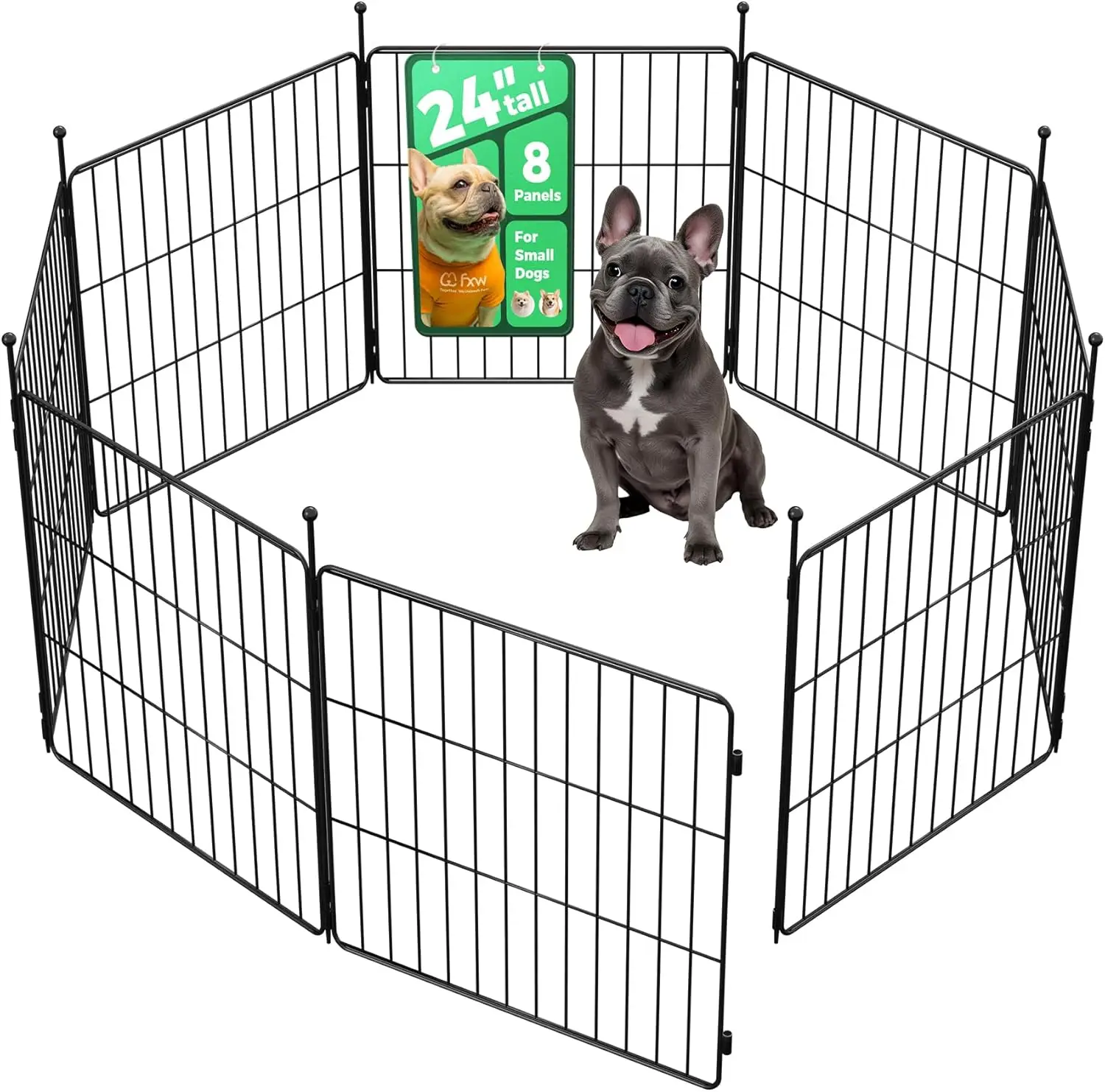 

Expandable Indoor Dog Playpen, Portable Exercise Pen for Puppies & Small Dogs, 24-inch 8 Panels