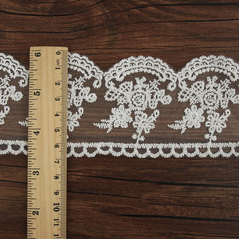 15Yards Milk Silk Lace Embroidery Lace Lolita Skirt Hem Mesh Embroidery Lace DIY Curtains Clothing Accessories