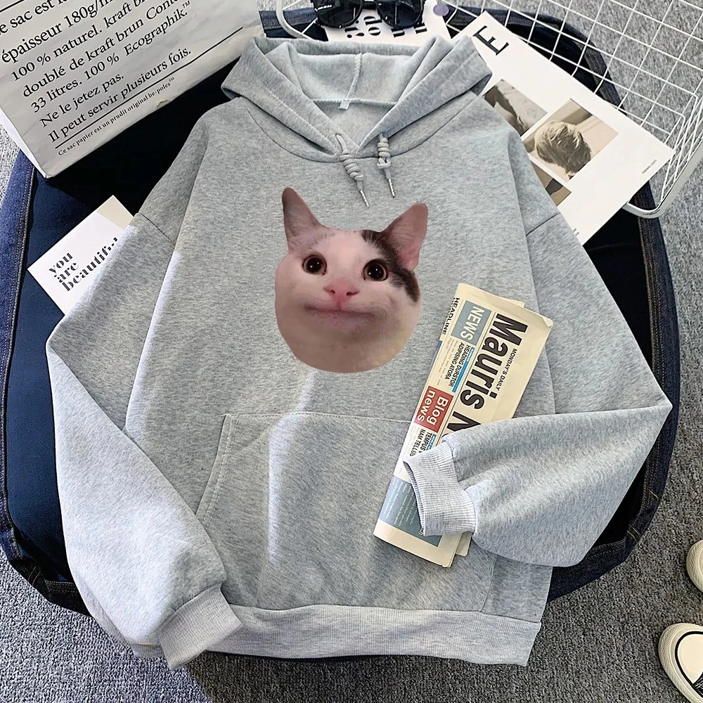 سترة بغطاء للرأس للرجال مطبوعة من Meme Cats بأكمام طويلة وطباعة Kawaii مريحة ومتعددة الاستخدامات