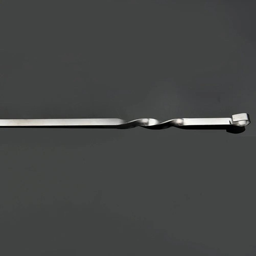 

10pcs 38Cm Stainless Steel Bbq Skewers Flat Reusable Grilling Tools For Shish Kabob Outdoor Barbecue With Loop Handle Kitchen