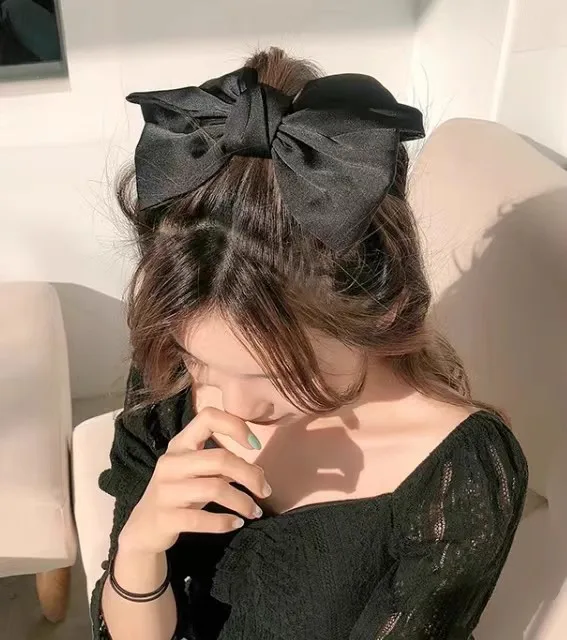 2024 Trendy Big Bows Headband Fabric Elastic Hair Bands for Women Girls Sweet Hairpins Accessories Christmas and New Year Gifts