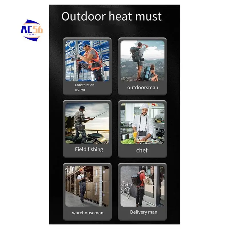 

AC56-Новый портативный подвесной поясной вентилятор с перезаряжаемой батареей емкостью 15000 мАч, ультра тихий портативный электрический вентилятор, портативный кондиционер