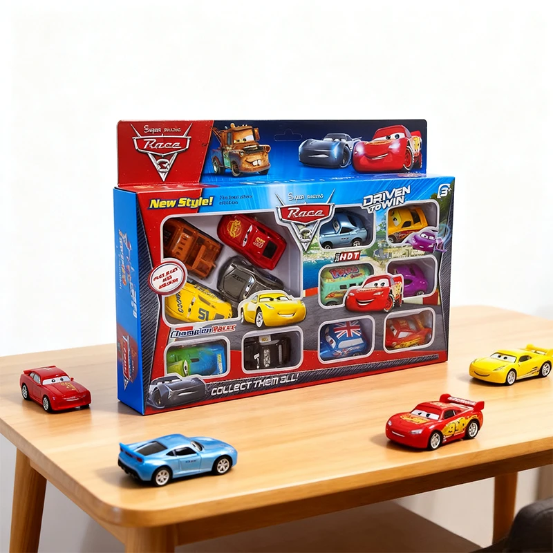 

2026 Подарочная коробка Disney Pixar Car 12 шт. Back Force Lightning Mcqueen Jackson Storm Mater Модель автомобиля Игрушки Рождественский подарок для детей