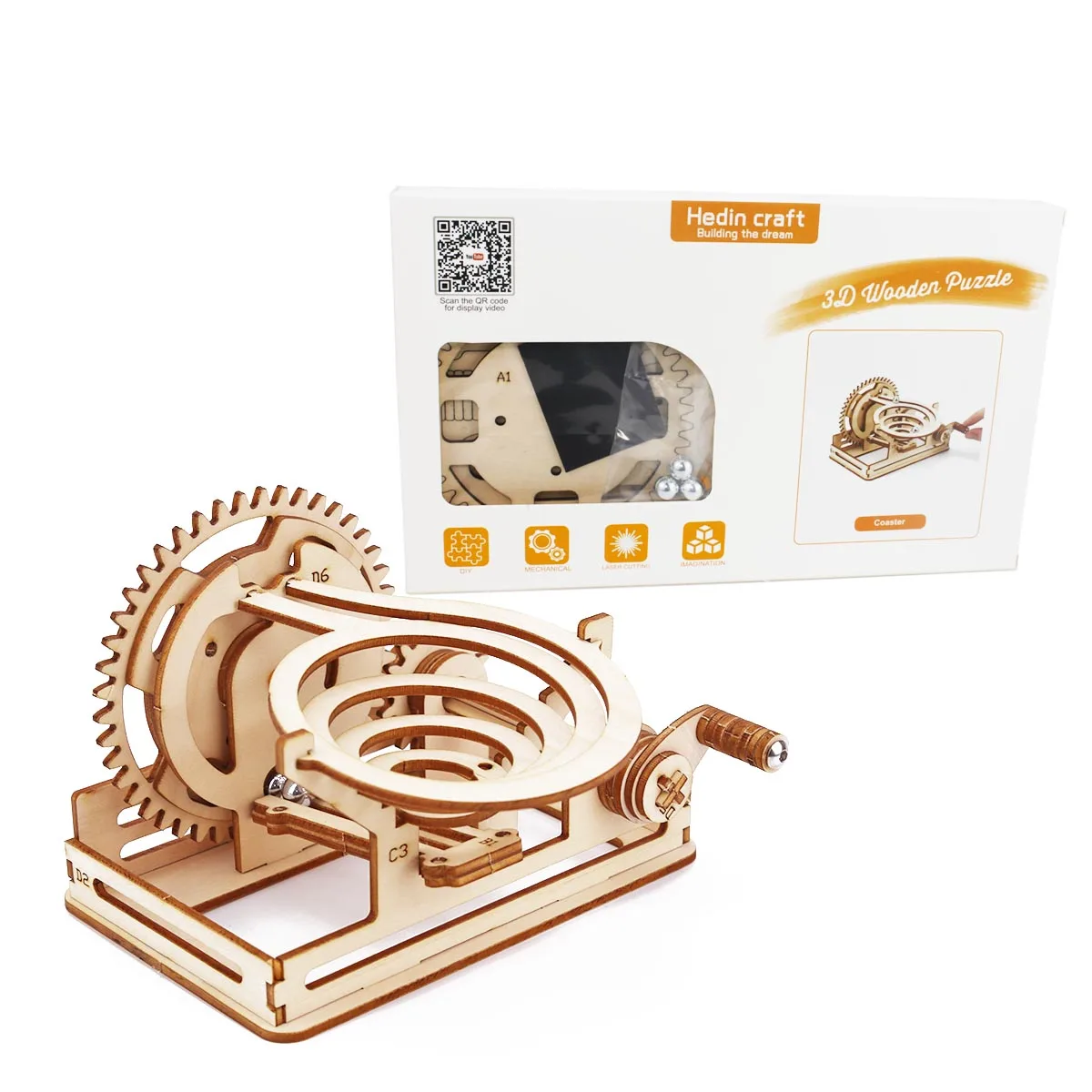 Puzzle 3D en Bois pour Enfant et Adolescent, Kit Mécanique, Boule de Labyrinthe, Jeu de Construction, Dessous de Verre, Cadeaux d'Anniversaire