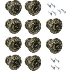 10-Pack New Chinese Style Plastic Drawer Pulls - Antique Bronze Mushroom Knobs, Single Hole Vintage Cabinet Handles for Hom