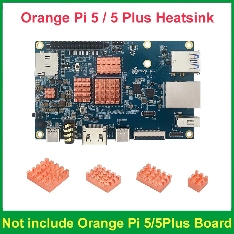 

Радиатор Orange Pi 5 / 5 Plus из чистой меди, радиатор, алюминиевые радиаторы охлаждения для Orange Pi 5 5 Plus