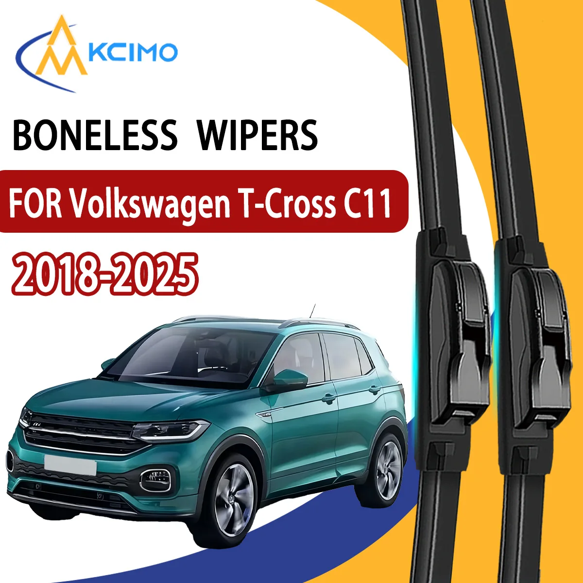 

2Pcs Front Windshield Wiper Blades For Volkswagen T-Cross C11 2018-2025 Windscreen Window Car Accessories