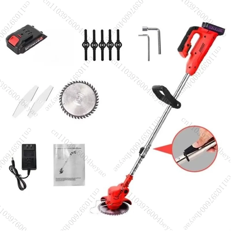 24V Cordless Rechargeable Lawn Mower Lightweight Brush Cutter for Garden Weeding Crop Harvesting Shrub Cutting