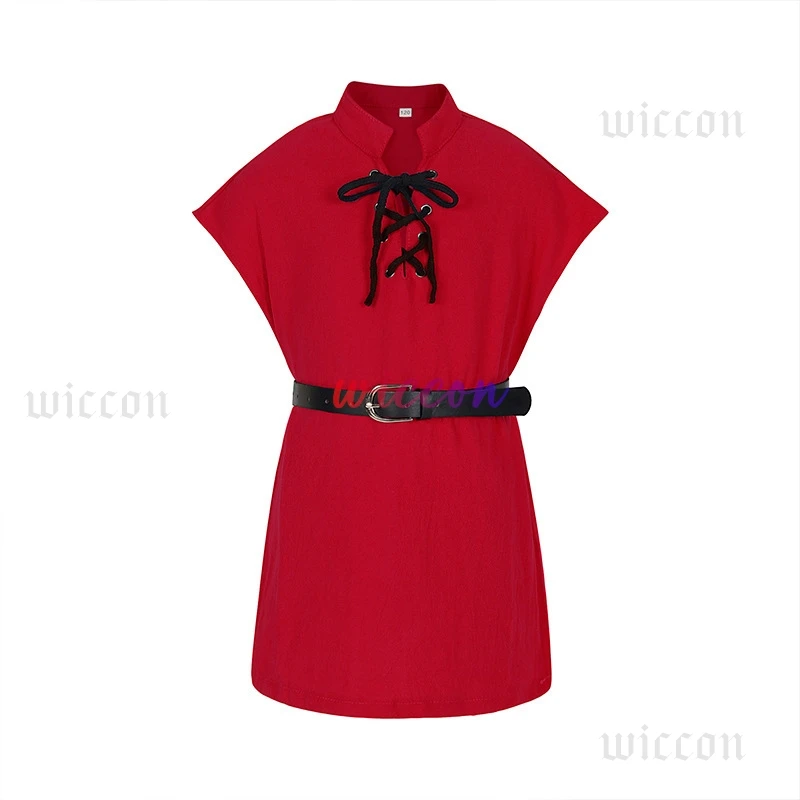 ボーイズキッズ中世パンクコスプレシャツヴィンテージルネッサンス海賊バイキング騎士衣装北欧チュニック包帯 Tシャツベルトなし