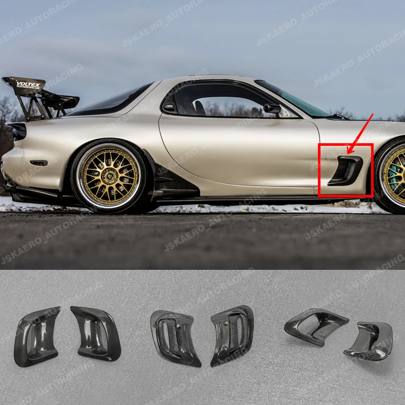

For Mazda RX7 FD3S Carbon Fiber Front Fender Side Big Outlet Air Vent Duct 2pcs car BodyKits