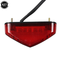 Motorcycle Brake Light 12V LED Red Rear Brake Tail Stop Light ATV Dirt Bike Taillight Rear License Decorative Lamp