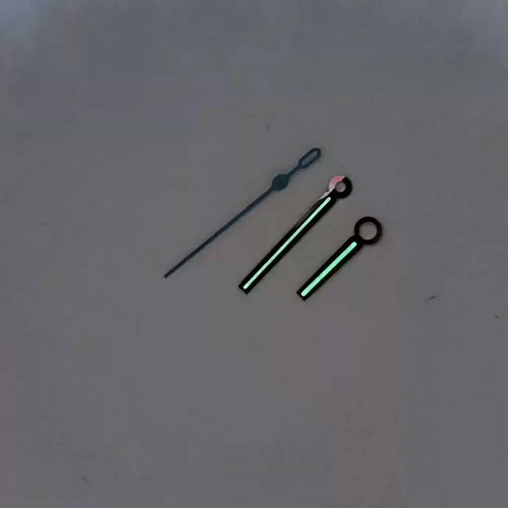 3 Stück Uhrzeiger grün leuchtend Rose/Silber/Gold + blaue Stabzeiger Nadel für NH35/36/4R/7S Uhrwerk Zubehör