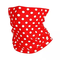 POLKA DOTS RED Bandana Neck Gaiter Printed Wrap Mask Scarf Multi-use Cycling Scarf Cycling Unisex Adult Winter