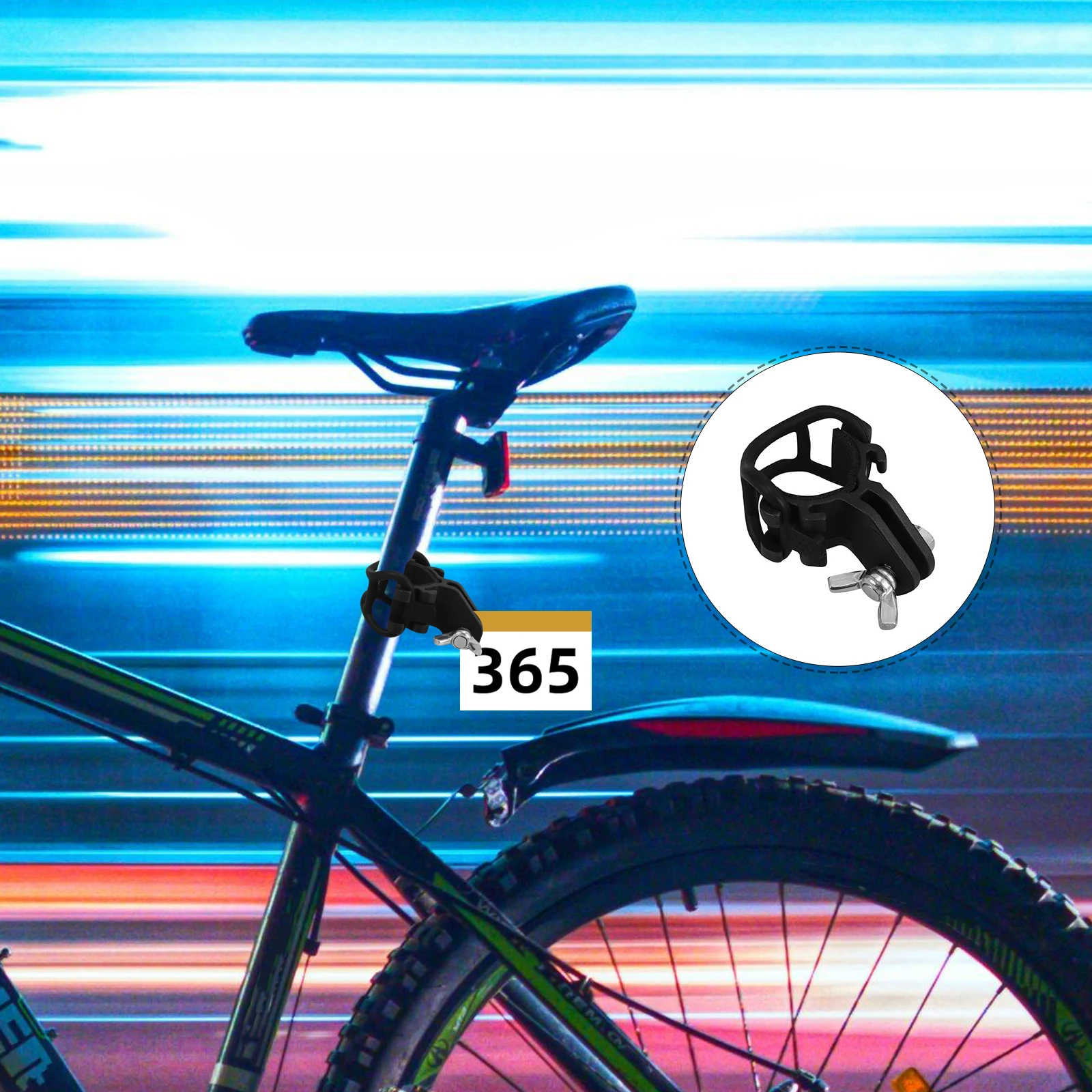 

Bike Flashlight Mount Sturdy Rack Holder Black Clip Man H Storage Fixing Long lasting Practical Accessories