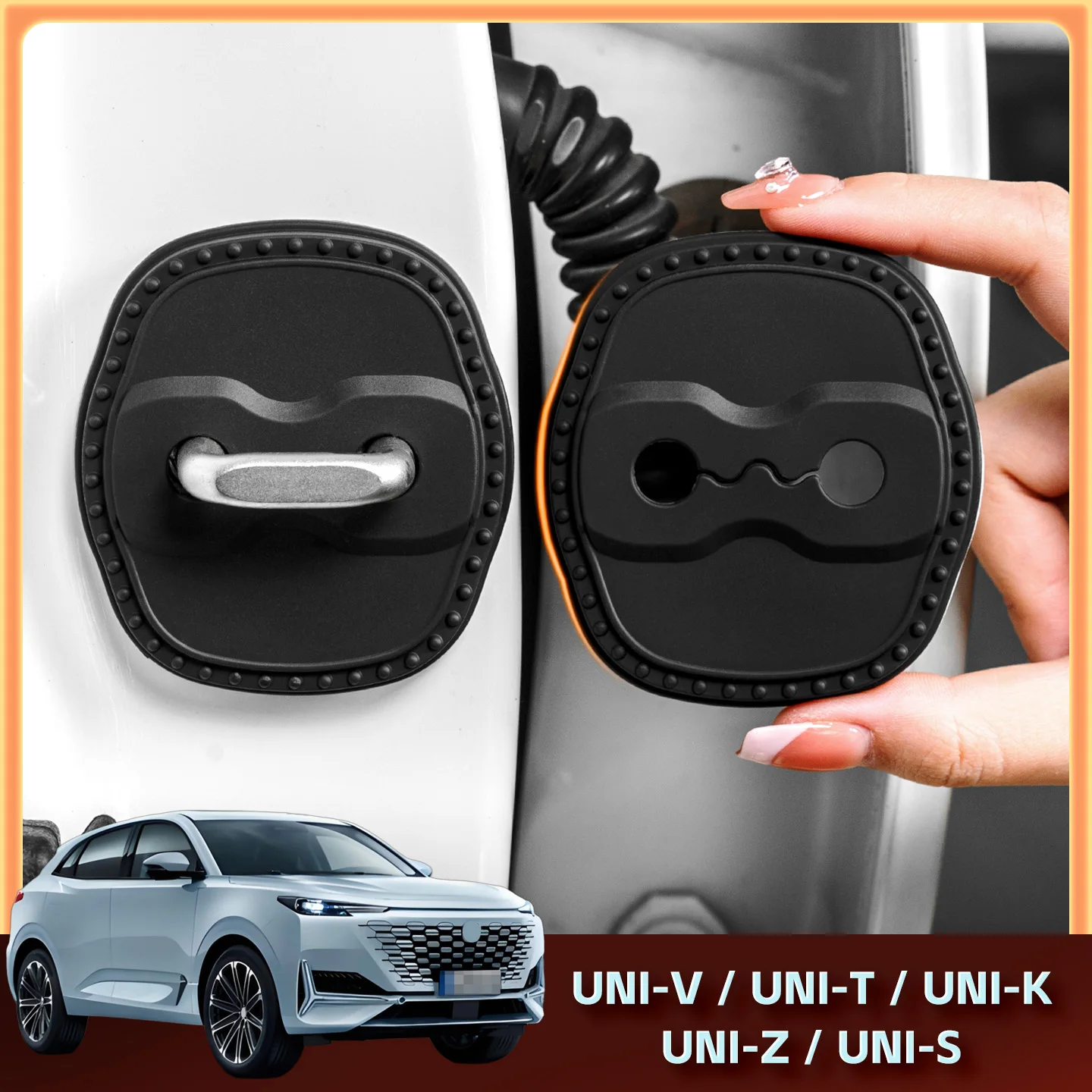 2/4 piezas de fundas protectoras de silicona para cerraduras de puertas de coche, decorativas, para CHANGAN UNI-V / UNI-T / UNI-K / UNI-Z / UNI-S