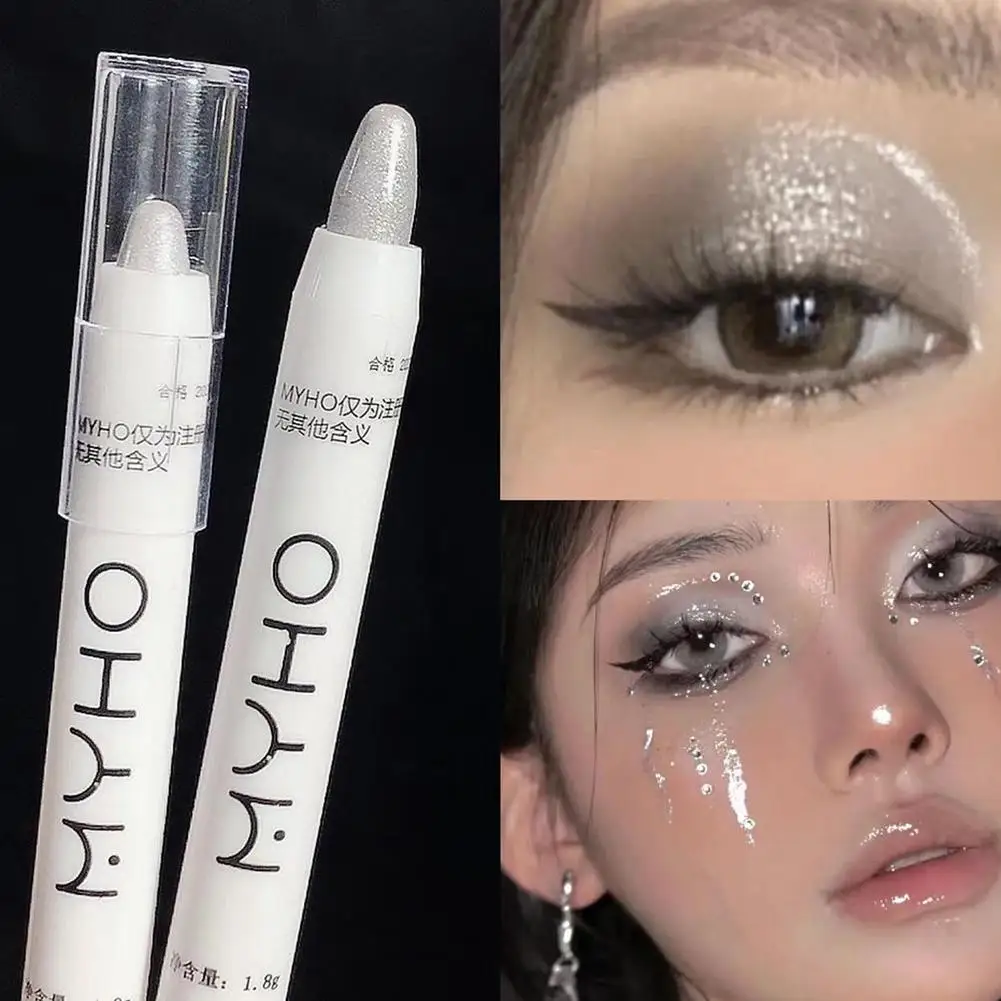 3 colors Glitter Lying Silkworm Pen Matte White Pearlescent White Pearl Silver Lying Silkworm Highlighter Brightening Makeup