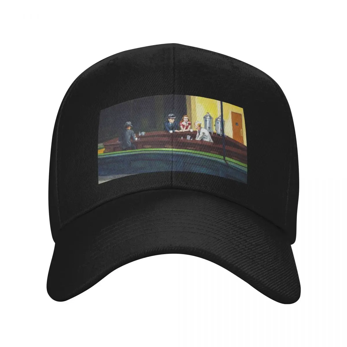 Nighthawks Edward Hopper Poster or Poster Print on Canvas Baseball Cap Hat Beach Mountaineering sun hat Sun Hats For Women Men's