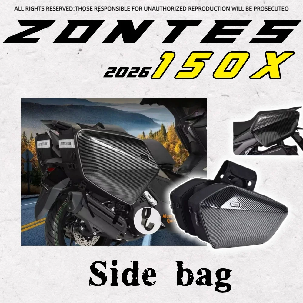 

For 2026 ZONTES 150X modified motorcycle side bag, can hold a full-face helmet, riding bag, tail bag, waterproof and thickened f