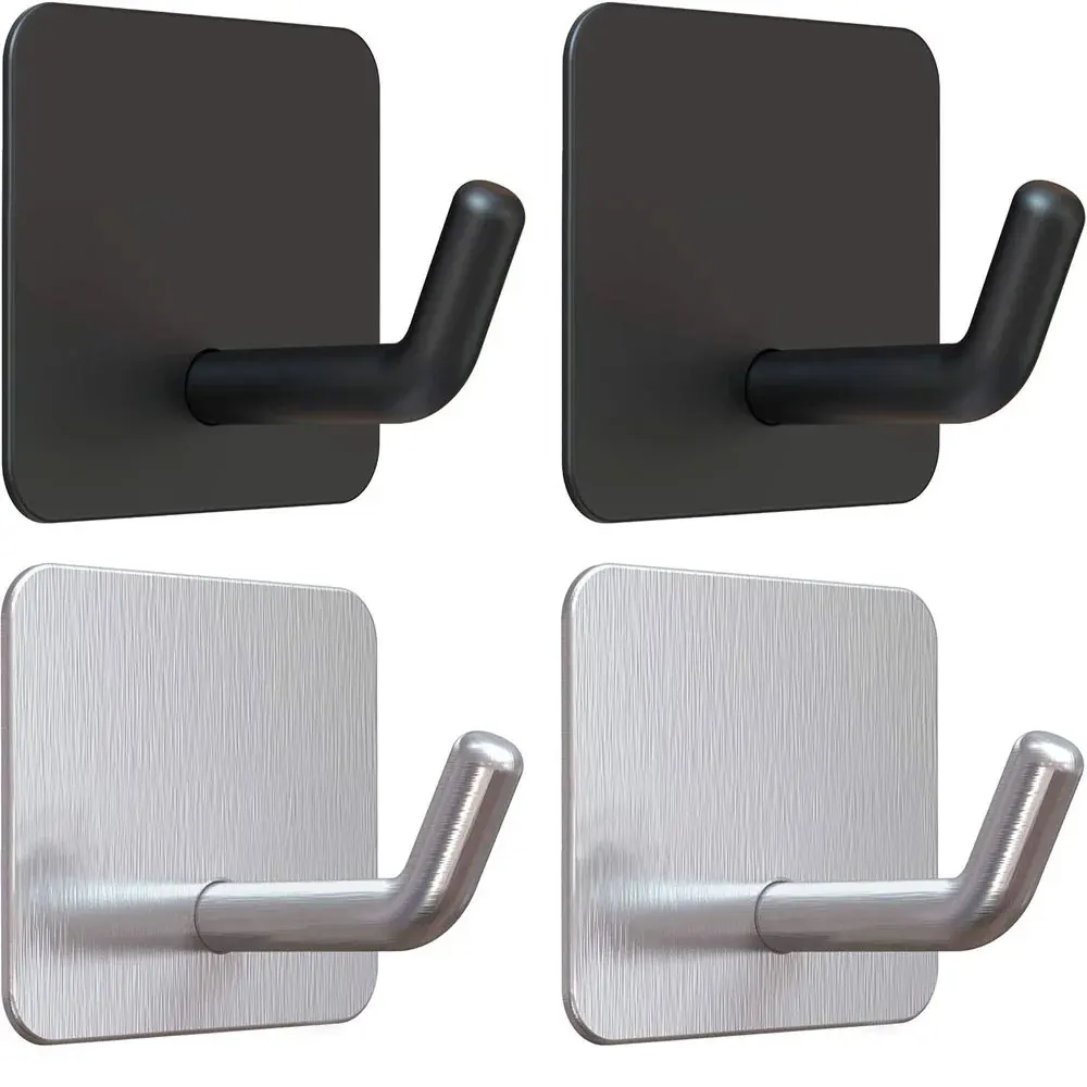6/8/10 Stück Edelstahl-Klebehaken, selbstklebende Wandhaken, Aufhänger, robust, wasserdicht, Aufbewahrungshalter, zum Aufkleben auf Handtuchhaken