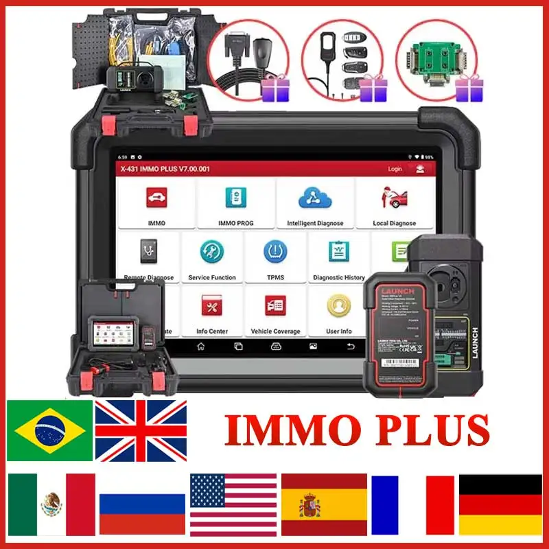 

On Sale - Launch X431 IMMO Plus Key Programming Tool All Key Lost Immobilizer Anti-theft Professional Automotive Diagnostic Tool