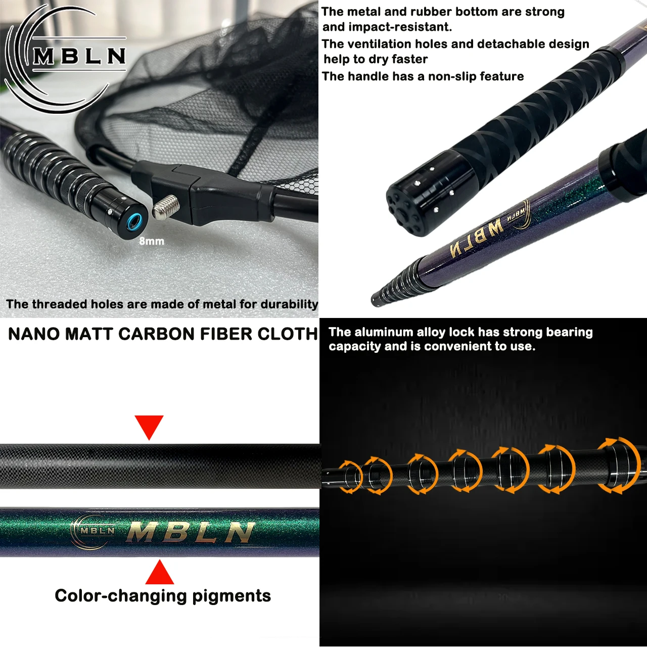Salabre Telescópico MBLN de Carbono – Cabezal Al-Mg 50 cm - imagen 3