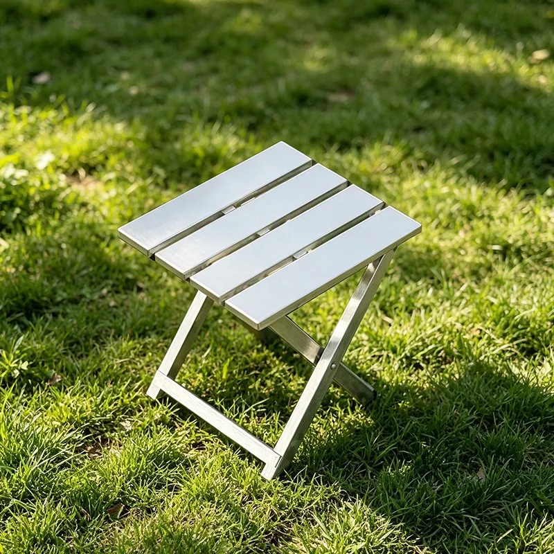 Portable Folding Stool, Aluminum Alloy Outdoor Camping Chair, Lightweight Foldable Mazar for Fishing, Picnic, BBQ & Home Use