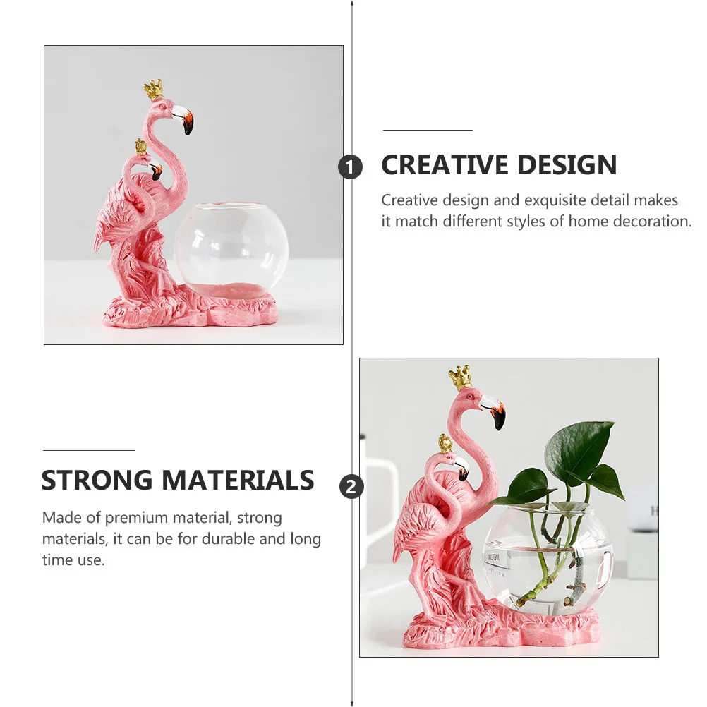 

Dining Room Table Decor Hydroponic Vase Pink Flower Flamingo Hydroponics Planter